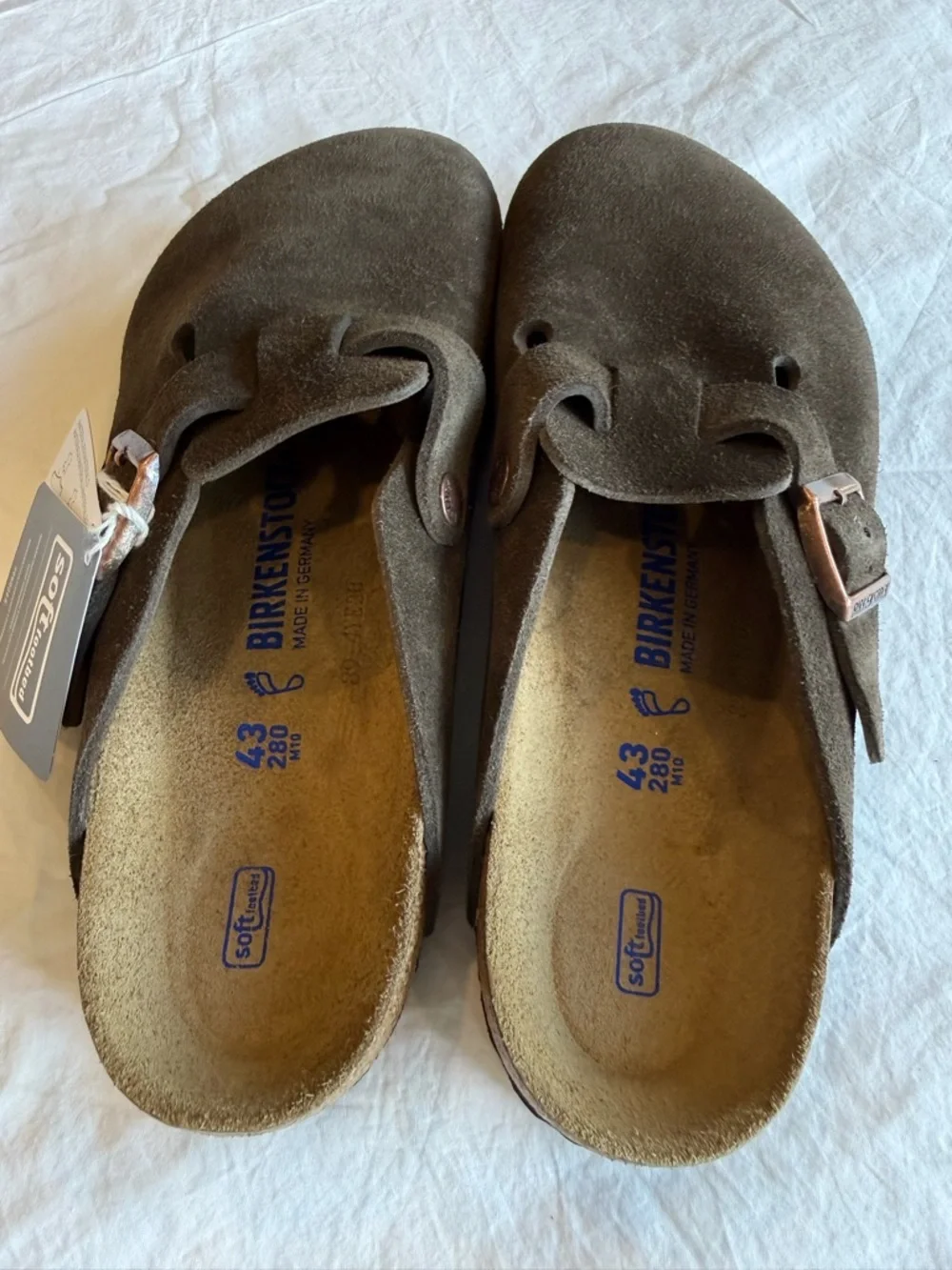 Birkenstock Boston Soft Footbed Clogs Mocha Suede EU 43 Regular NEW - Picture 3 of 10